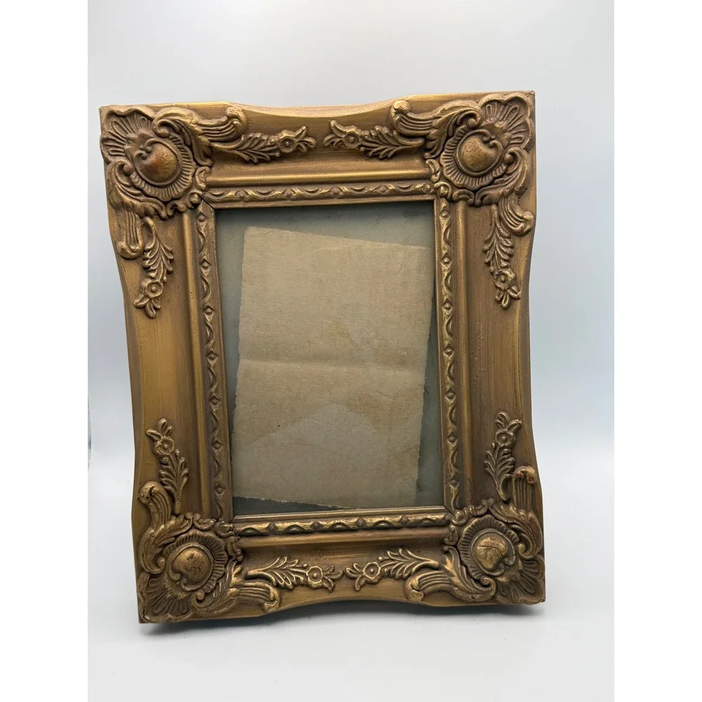Ornate Gold Baroque Picture Frame Vintage Scrollwork Tabletop‎ Wall Decor